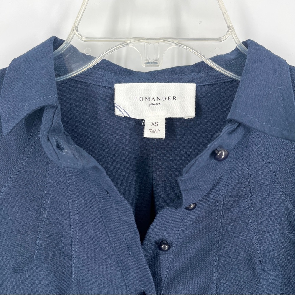 Tuckernuck POMANDER PLACE NWT French Navy Polly Shirt Dress Women’s Size XS - Picture 9 of 11